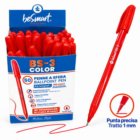 Box 50 penne BS3 color rossa Be Smart