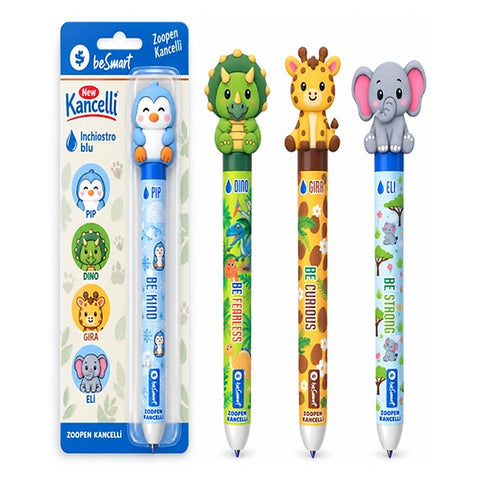 Zoopen Kancelli 3D blu - 4 soggetti in blister Be Smart
