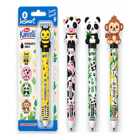 Zoopen Kancelli 3D nero - 4 soggetti in blister Be Smart