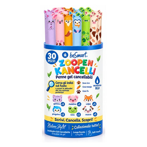 Zoopen Kancelli Funny Pets blu - barattolo 30 pezzi Be Smart