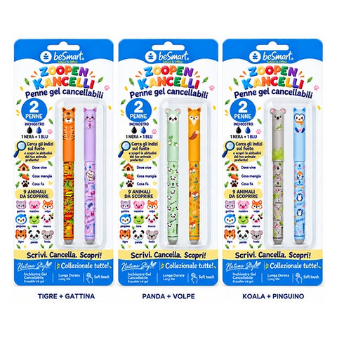 Zoopen Kancelli Funny Pets blu-nero - blister da 2 pezzi Be Smart