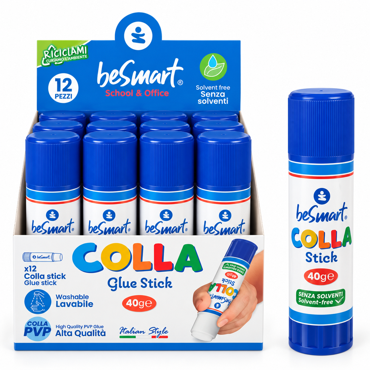 Colla stick 40 gr in box Be Smart