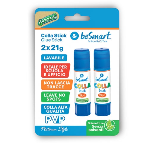 Colla stick 21 gr in blister da 2 pezzi Be Smart