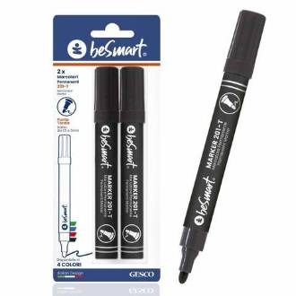 MARCATORI P.TONDA NERO IN BLISTER DA 2 BE SMART - BeSmart School & Office