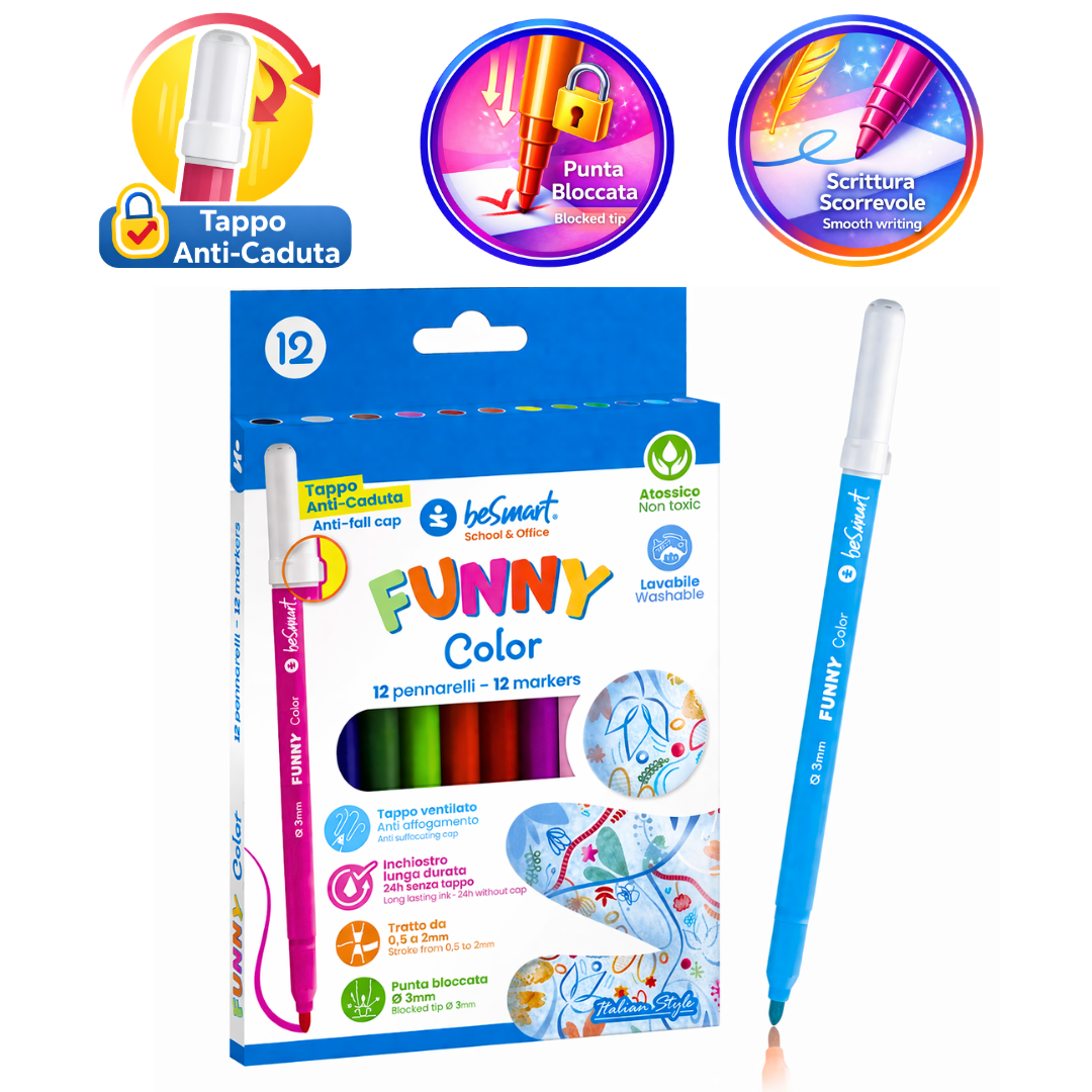 Box 12 pennarelli funny color Be Smart