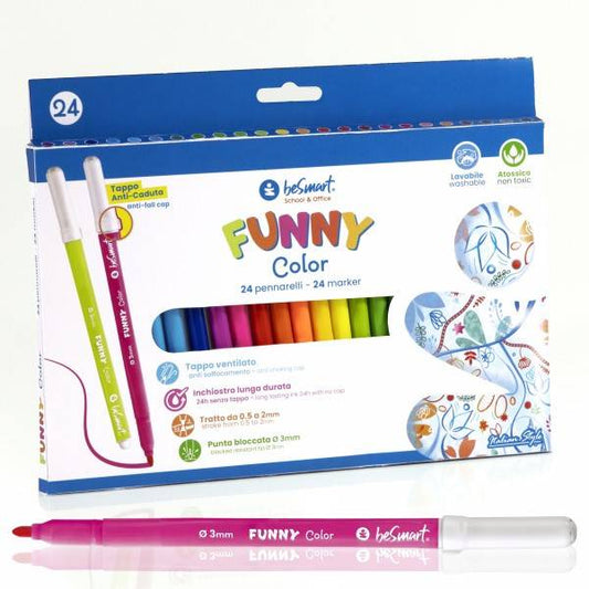 Box 24 pennarelli funny color Be Smart
