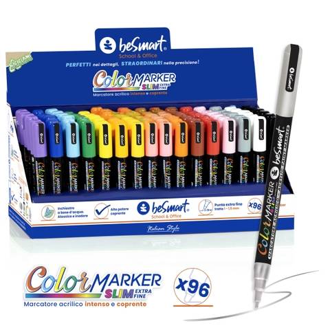 Espositore color marker slim da 96 pezzi Be Smart