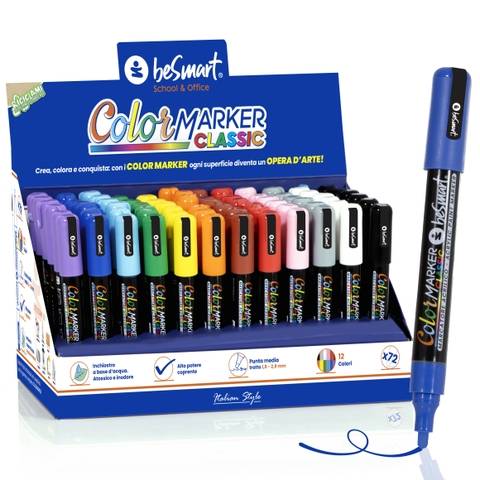 Espositore color marker standard da 72 pezzi Be Smart
