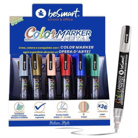 Espositore color marker metal da 36 pezzi Be Smart