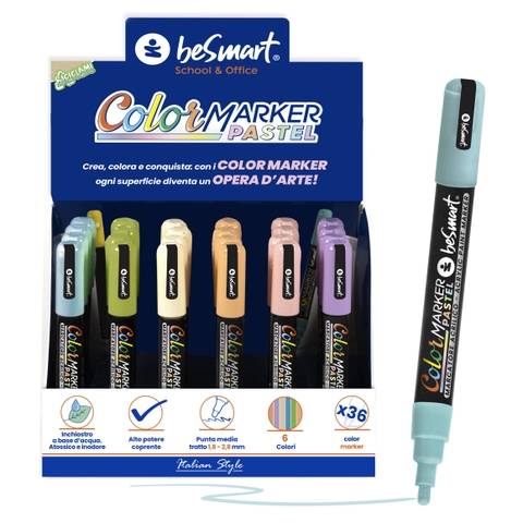 Espositore color marker pastel 36 pezzi Be Smart