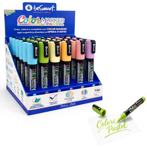 Espositore color marker pastel 36 pezzi Be Smart