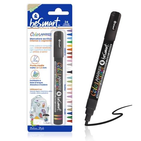Color marker nero in blister Be Smart