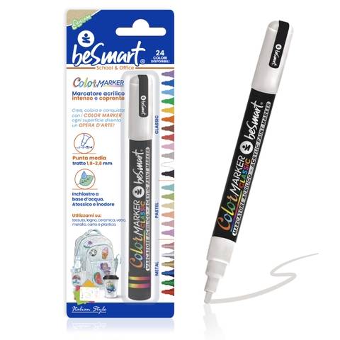 Color marker bianco in blister Be Smart