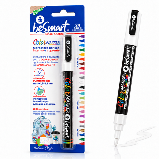 Color marker bianco in blister Be Smart