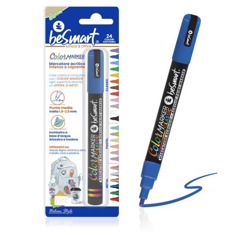 Color marker blu in blister Be Smart