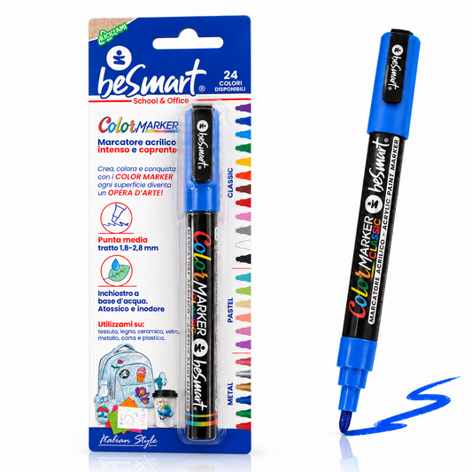 Color marker blu in blister Be Smart