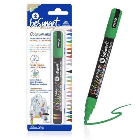 Color marker verde in blister Be Smart
