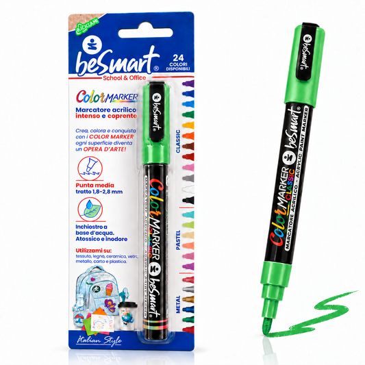 Color marker verde in blister Be Smart