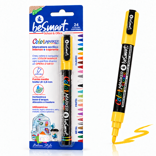 Color marker giallo in blister Be Smart