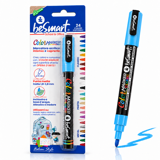 Color marker azzurro in blister Be Smart