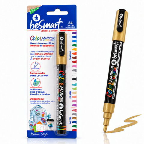 Color marker metal oro in blister Be Smart