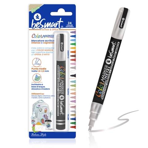 Color marker metal argento in blister Be Smart