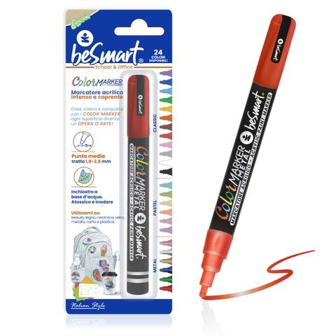 Color marker metal rosso in blister Be Smart
