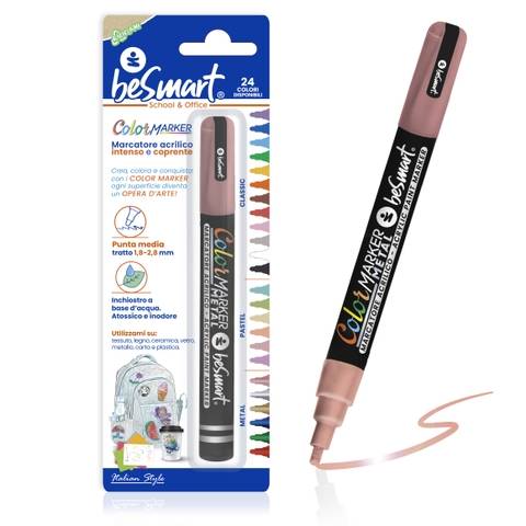 Color marker metal rosa in blister Be Smart