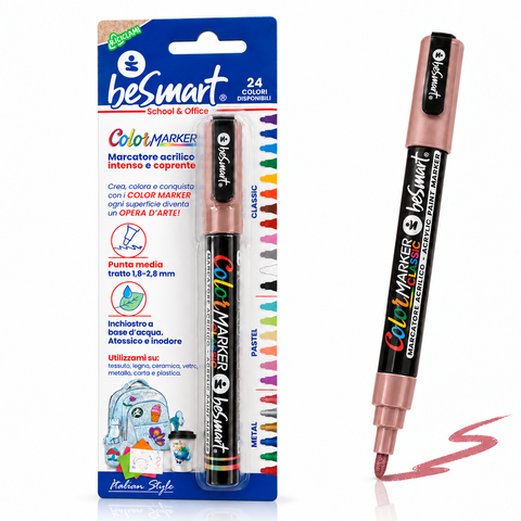 Color marker metal rosa in blister Be Smart