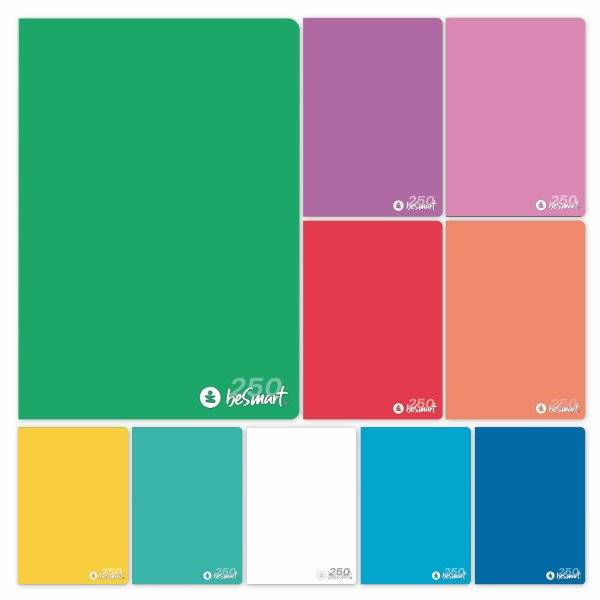 Quaderno Maxi A4 10mm Shiny Color Plus BeSmart 20+1 80gr | Quaderno a quadretti grandi per cartolerie