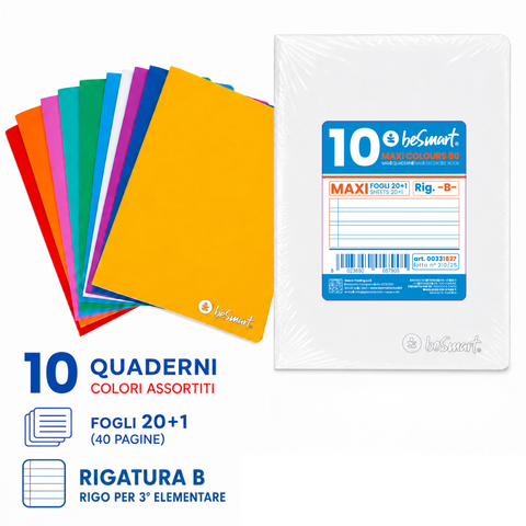 Maxi Quaderno rig B 20+1 80 gr Be Smart