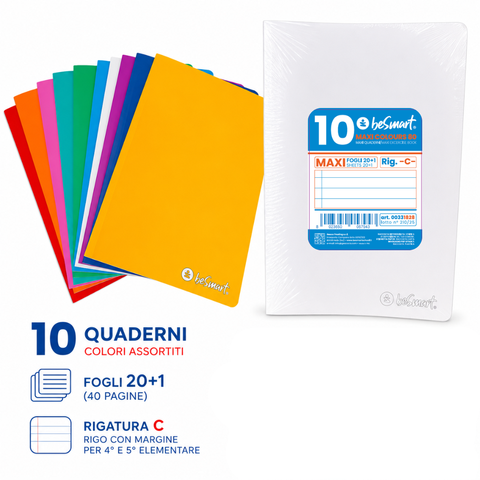 Maxi Quaderno rig C 20+1 80 gr Be Smart