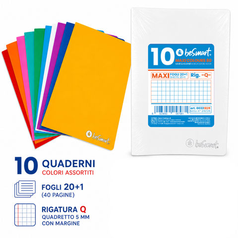 Maxi Quaderno rig Q 20+1 80 gr Be Smart