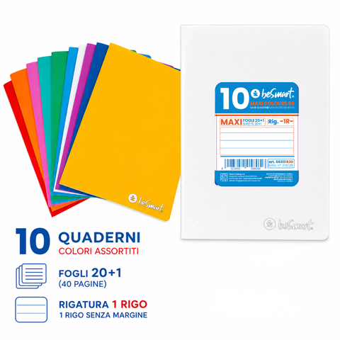 Maxi Quaderno rig.1R 20+1 80 gr Be Smart