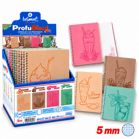 A4 Sweet Sense BeSmart Spiral Notebook 5mm 80 Sheets | Stationery Supplies