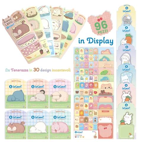 Display box 96 pezzi memo funny assortiti 1/4 Be Smart