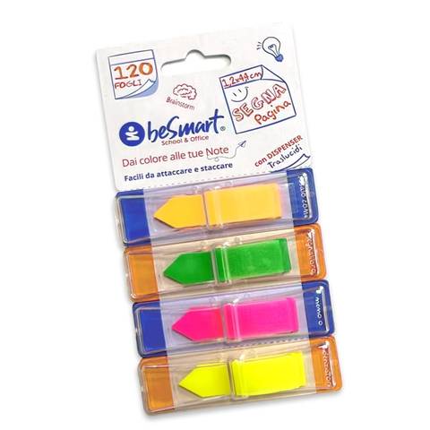 Plastic bookmark dispenser 4pcs 140 sheets 1/12/144 Be Smart