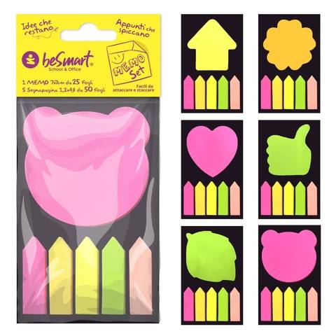 Sticky notes + neon index 6 shapes 1/24/240 Be Smart