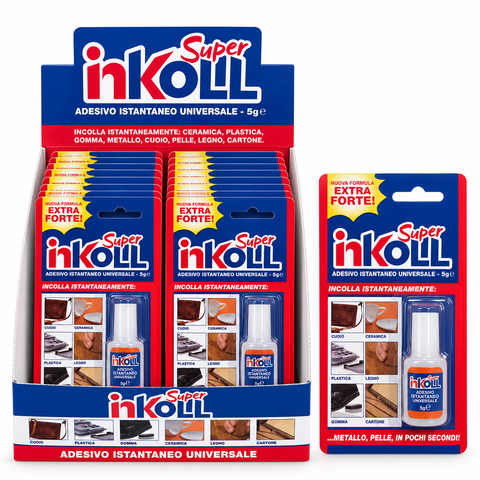 Super Inkoll 5 g – Universal Instant Glue in Blister Display Box of 24 Pieces