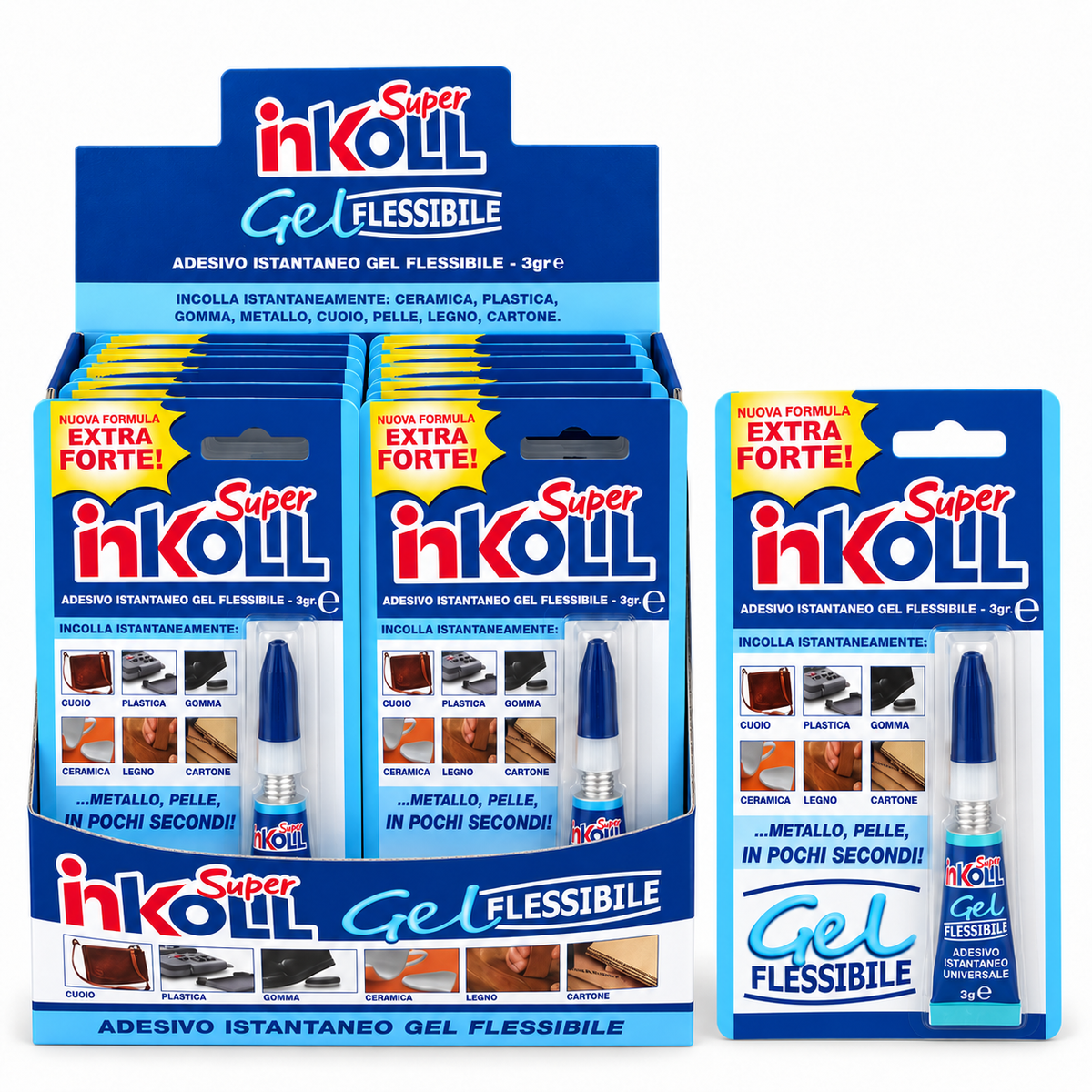 Super Inkoll Gel Flessibile 3 g – Adesivo Istantaneo Universale in Gel