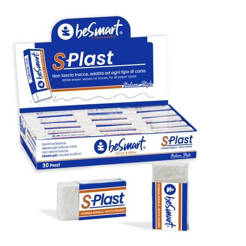 Gomma s-plast bianca in box da 30 pezzi Be Smart