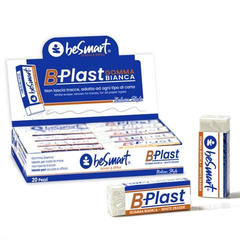 Gomma b-plast bianca in box da 20 pezzi Be Smart