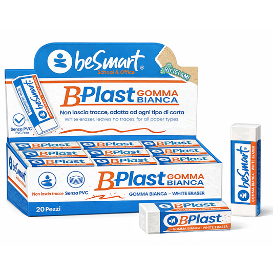 Be Smart white b-plastic eraser in a box of 20 pieces