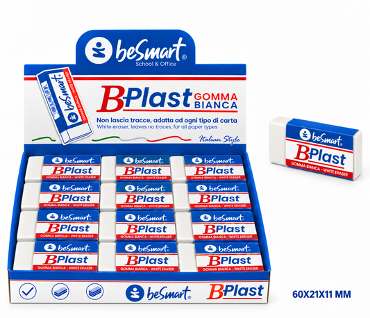 Gomma b-plast bianca in box da 20 pezzi Be Smart