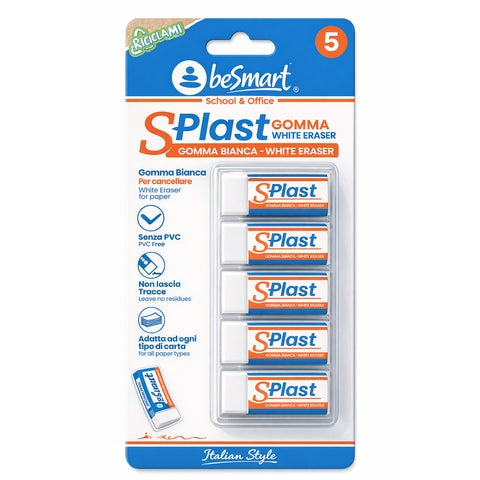 White rubber s-plast blister 5 pieces Be Smart