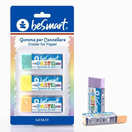 Gomma pastel b-plast in blister da 3 pezzi Be Smart