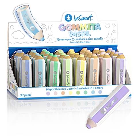Be Smart 32-Piece Pastel Eraser Set