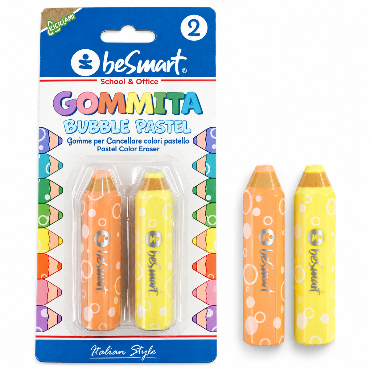 Gommita bubbles round pastel in blister da 2 pezzi Be Smart