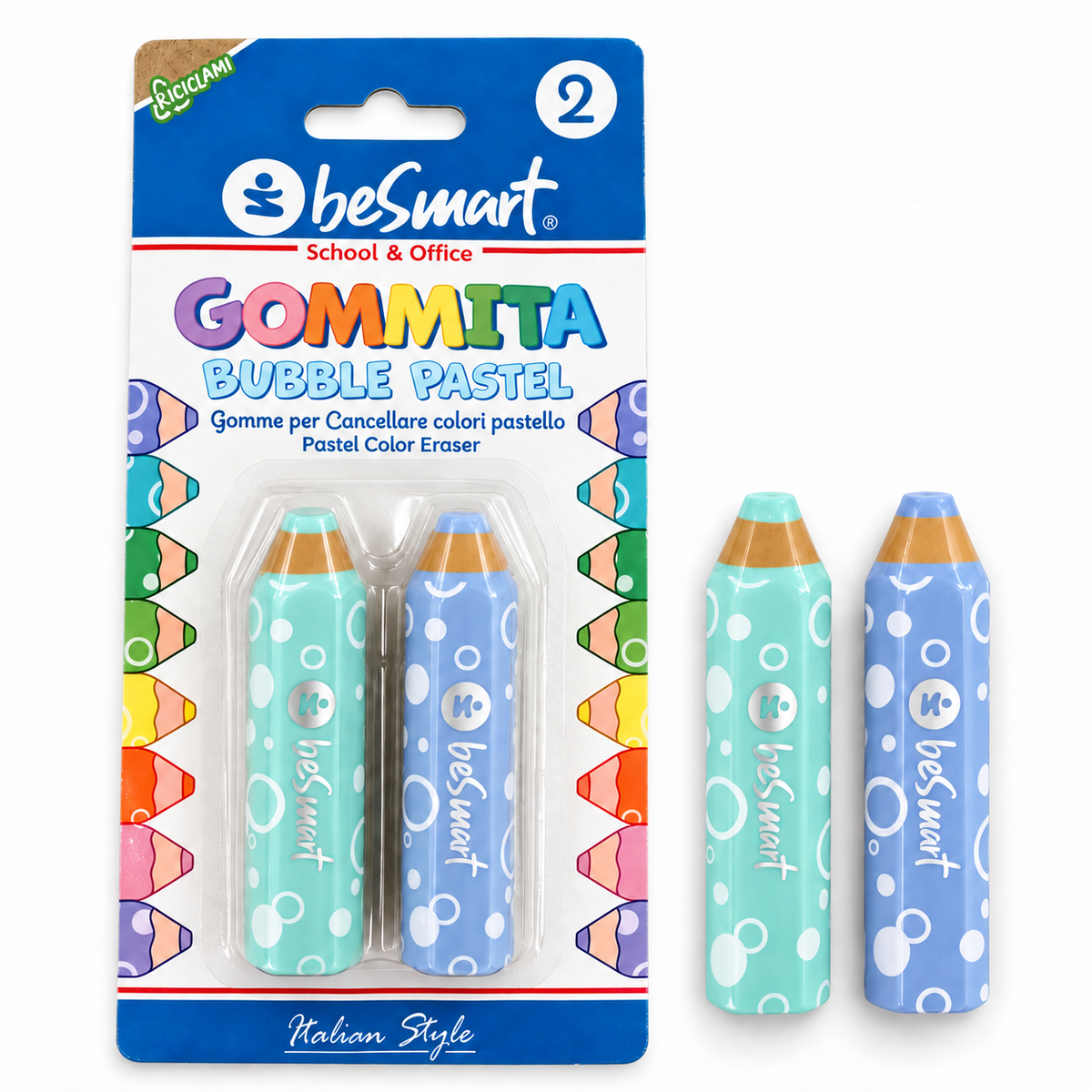 Gommita bubbles round pastel in blister da 2 pezzi Be Smart