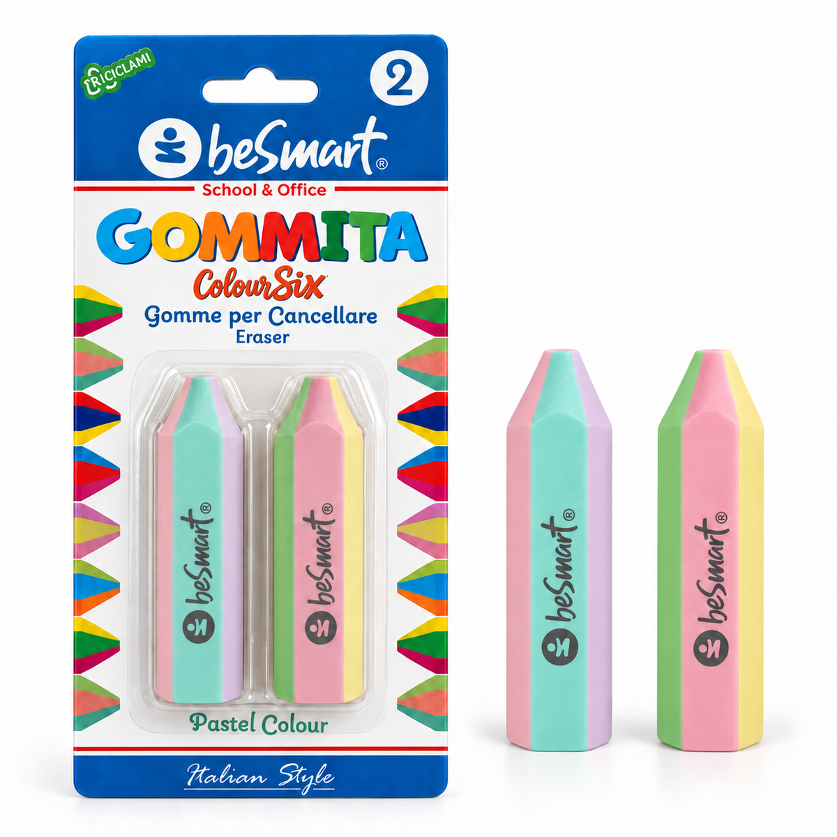 Gommita coloursix pastel blister 2 pezzi Be Smart
